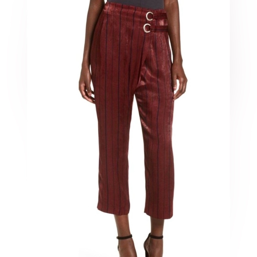 J.O.A. Nordstrom Burgundy and Navy Striped Pants NWT